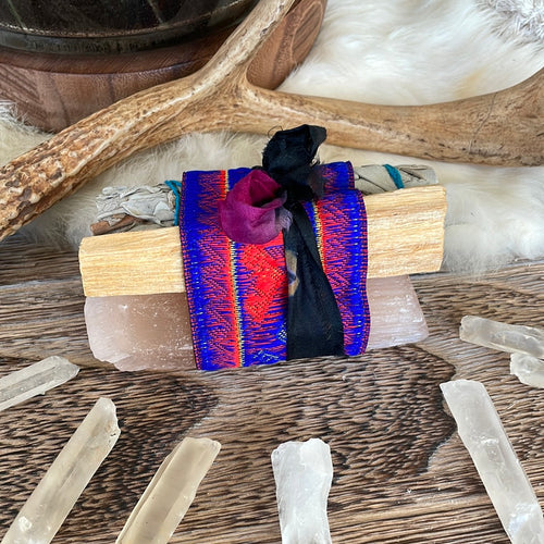 The Ultimate Reset: White sage smudge bundle + palo santo + selenite