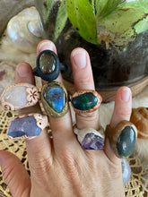 From the Goddess’s Vault: Clay and Crystal ring lot (7 rings)