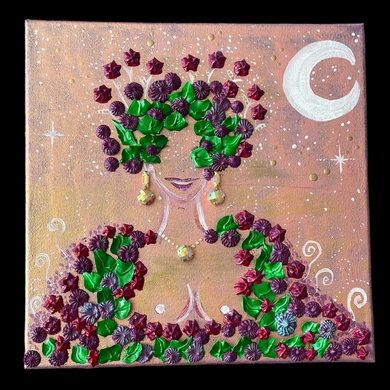 CLEARANCE The Moon Magic Goddess: I am alive! Acrylic on canvas, original painting~