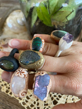 From the Goddess’s Vault: Clay and Crystal ring lot (7 rings)