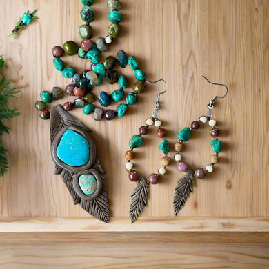 I am Wild & Free! Necklace and earring set~