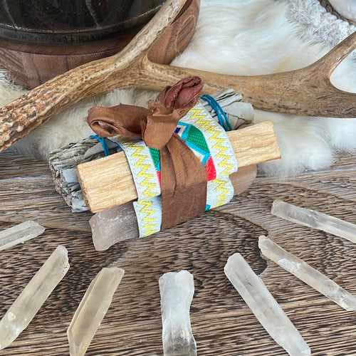 The Ultimate Reset: White sage smudge bundle + palo santo + selenite