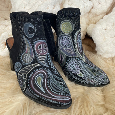Sacred Moon Seconds: Celestial Paisley Shoes (Hand painted)