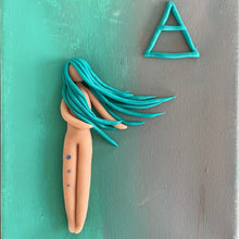 CLEARANCE From the Goddess’s Vault: Elemental Goddess of Air (Acrylic on canvas, w/Clay Goddess)