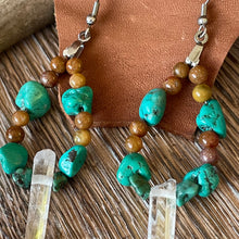 I am in a positive mindset: Turquoise and Agate beaded earrings