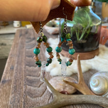 I am Love & Light: Turquoise and Sunstone beaded earrings