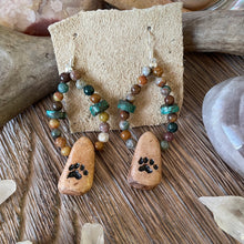 I am Independent: Cat Paw/Gemstone beaded earrings