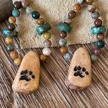 I am Independent: Cat Paw/Gemstone beaded earrings