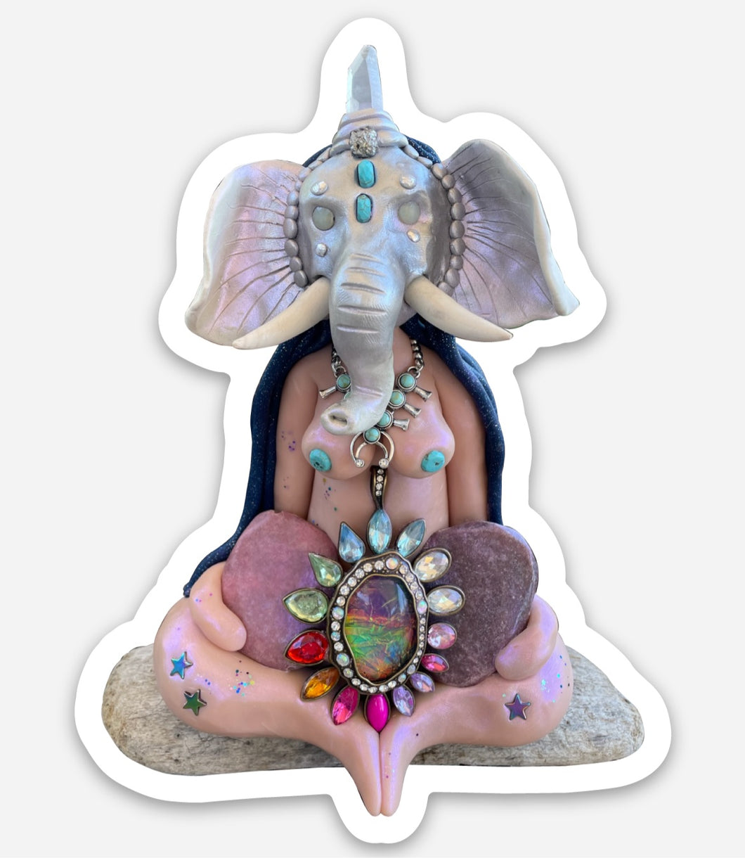 The Elephant Goddess of Divine Wisdom (Sticker)